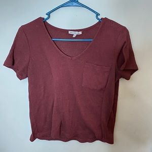 Cropped Maroon T-Shirt
